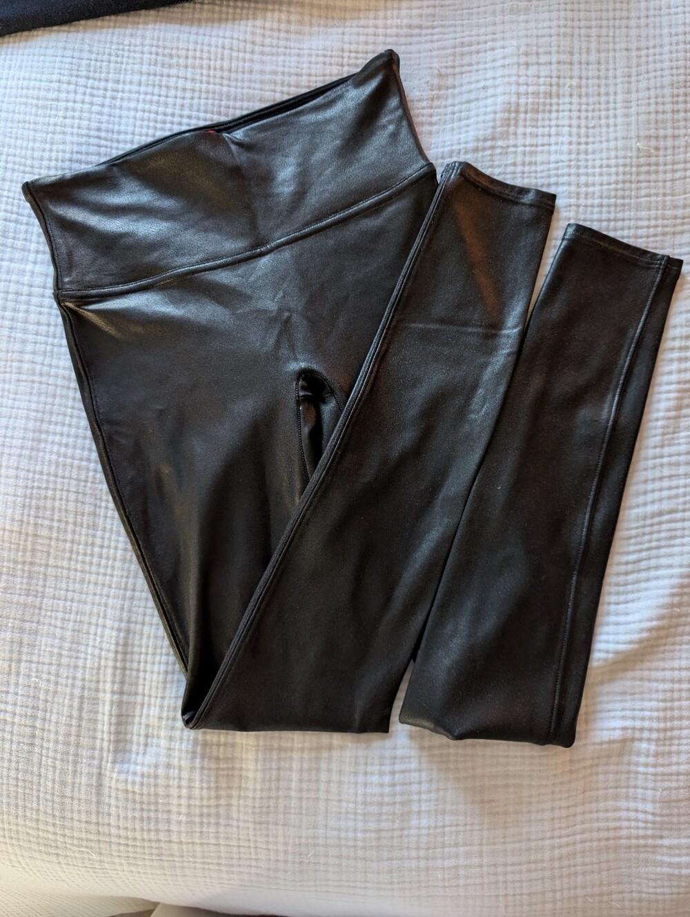 SPANXshape Faux Leather Black Leggings Small